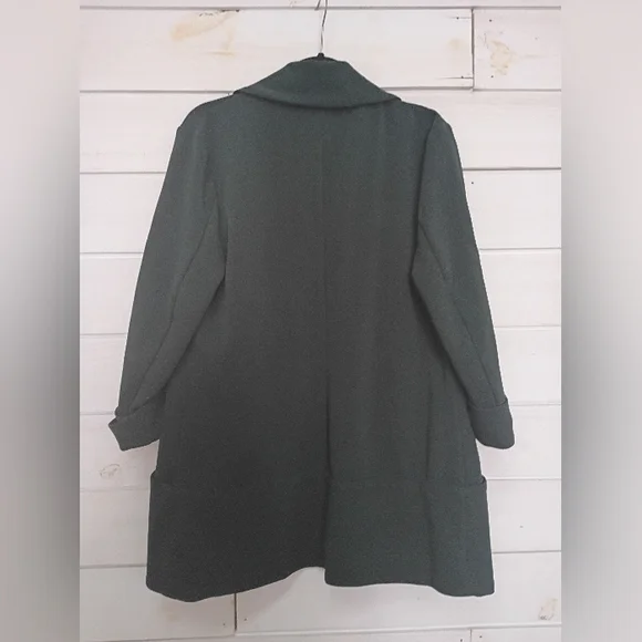 Frenchmauve Dark Green Open Front Knit Blazer - Picture 4 of 7